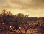Jan Steen Landscape with skittle playes Spain oil painting artist